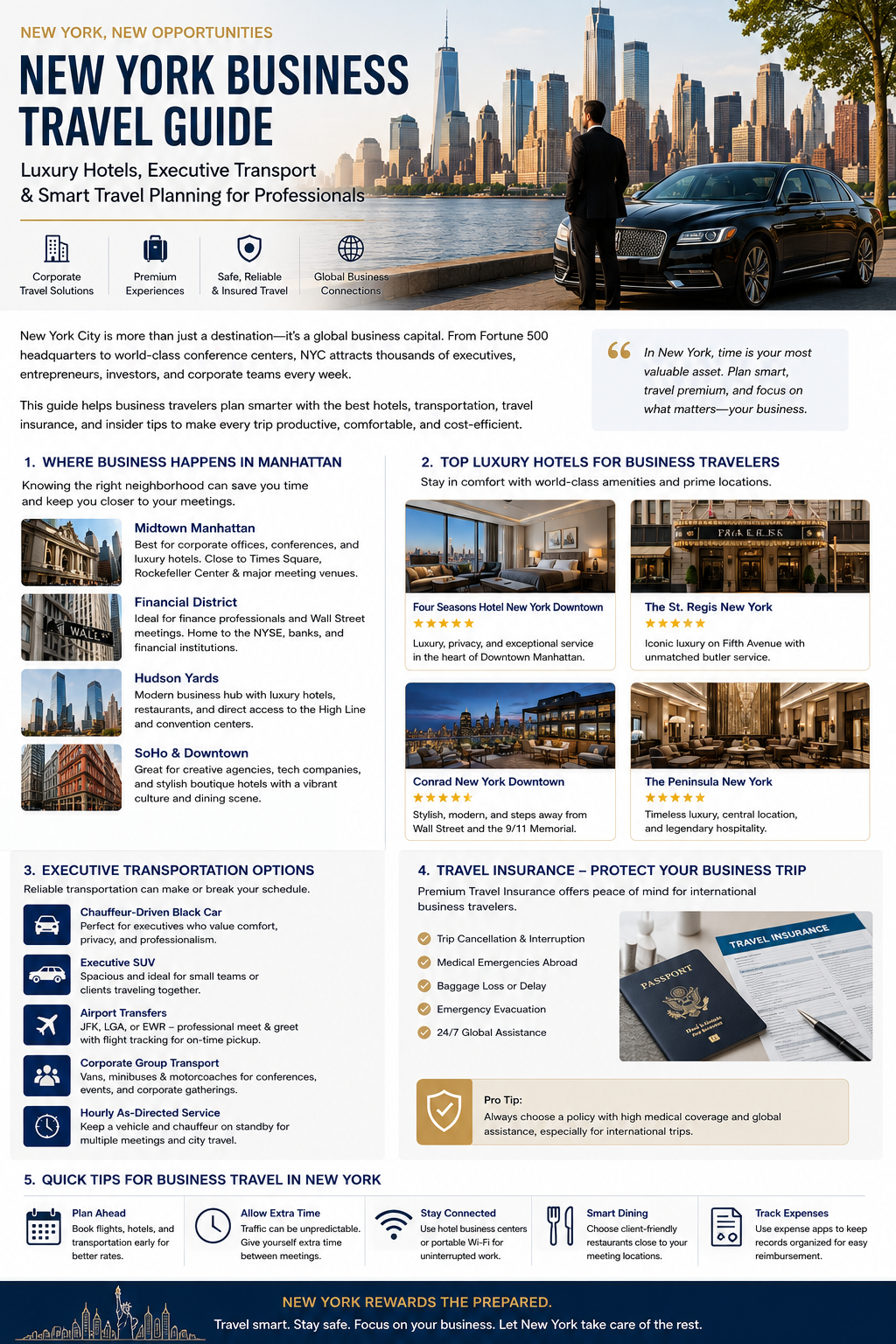 New York Business Travel Guide: Luxury Hotels, Executive Transportation and Smart Planning