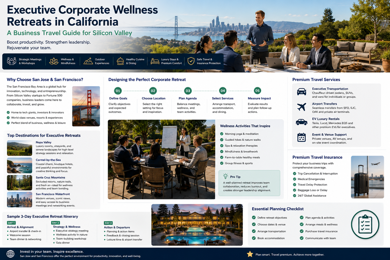 Silicon Valley Corporate Retreats: How to Plan a Premium Executive Wellness Trip in California